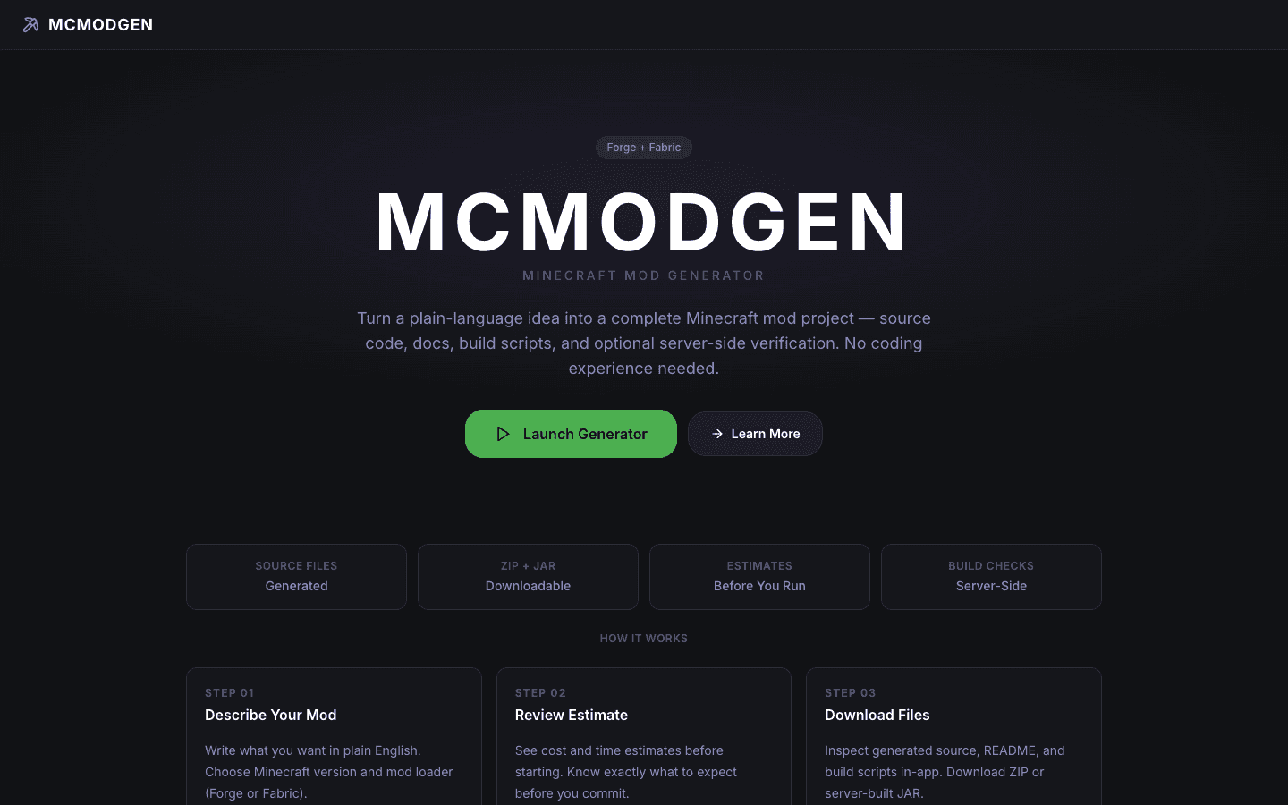 MCModGen screenshot